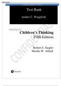 Test bank for Children&rsquo;s Thinking&comma; 5th Edition&comma; Robert Siegler&comma; Martha Alibali&period;&vert;&vert;ALL CHAPTERS&vert;&vert;Questions and 100&percnt; verified answers&period;&vert;&vert;Graded A&plus;