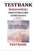 Beckmann and Ling's Obstetrics and Gynecology 8th Edition by Dr&period; Robert Casanova&lpar;test bank&rpar;with all chapters A&plus;
