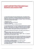 AANP AGPCNP PRACTICE 2020 Exam Questions and answers 2025&period;