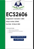ECS2606 Assignment 1 &lpar;QUALITY ANSWERS&rpar; Semester 1 2025
