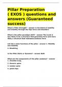 Pillar Preparation &lpar; EXOS &rpar; questions and answers &lpar;Guaranteed success&rpar;&period;
