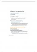 PSYC 3140 Models of Psychopathology Summary 