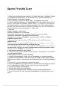 Sports First Aid Exam &lpar;New Update 2025&sol;2026&rpar; &vert;&vert;Questions and Verified Answers 100&percnt; Correct&vert; Grade A&vert;&vert;Latest