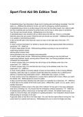 Sport First Aid 5th Edition Test &lpar;New Update 2025&sol;2026&rpar; &vert;&vert;Questions and Verified Answers 100&percnt; Correct&vert; Grade A&vert;&vert;Latest