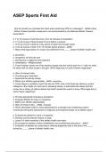 ASEP Sports First Aid &lpar;New Update 2025&sol;2026&rpar; &vert;&vert;Questions and Verified Answers 100&percnt; Correct&vert; Grade A&vert;&vert;Latest