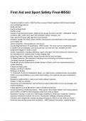 First Aid and Sport Safety Final-MSSU &lpar;New Update 2025&sol;2026&rpar; &vert;&vert;Questions and Verified Answers 100&percnt; Correct&vert; Grade A&vert;&vert;Latest