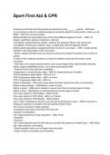 Sport First Aid & CPR &lpar;New Update 2025&sol;2026&rpar; &vert;&vert;Questions and Verified Answers 100&percnt; Correct&vert; Grade A&vert;&vert;Latest