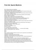 First Aid- Sports Medicine &lpar;New Update 2025&sol;2026&rpar; &vert;&vert;Questions and Verified Answers 100&percnt; Correct&vert; Grade A&vert;&vert;Latest