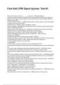 First Aid&sol; CPR&sol; Sport Injuries&colon; Test &num;1 &lpar;New Update 2025&sol;2026&rpar; &vert;&vert;Questions and Verified Answers 100&percnt; Correct&vert; Grade A&vert;&vert;Latest