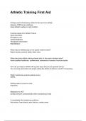 Athletic Training First Aid &lpar;New Update 2025&sol;2026&rpar; &vert;&vert;Questions and Verified Answers 100&percnt; Correct&vert; Grade A&vert;&vert;Latest