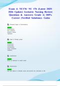Exam 4&colon; NU176&sol; NU 176 &lpar;Latest 2025&sol; 2026 Update&rpar; Geriatric Nursing Review&vert; Questions & Answers&vert; Grade A&vert; 100&percnt; Correct &lpar;Verified Solutions&rpar;- Galen