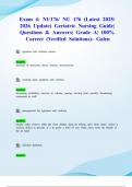 Exam 4&colon; NU176&sol; NU 176 &lpar;Latest 2025&sol; 2026 Update&rpar; Geriatric Nursing Guide&vert; Questions & Answers&vert; Grade A&vert; 100&percnt; Correct &lpar;Verified Solutions&rpar;- Galen