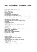 Basic Athletic Injury Management Test 1 &lpar;New Update 2025&sol;2026&rpar; &vert;&vert;Questions and Verified Answers 100&percnt; Correct&vert; Grade A&vert;&vert;Latest