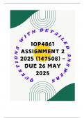 IOP4861 Assignment 2 2025 &lpar;147508&rpar; - DUE 26 May 2025
