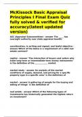 McKissock Basic Appraisal Principles I Final Exam Quiz fully solved & verified for accuracy&lpar;latest updated version&rpar;&vert;GURANTEED SUCCESS