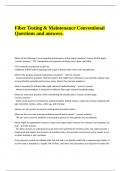 Fiber Testing & Maintenance Conventional Questions and answers