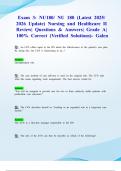 Exam 3&colon; NU180&sol; NU 180 &lpar;Latest 2025&sol; 2026 Update&rpar; Nursing and Healthcare II Review&vert; Questions & Answers&vert; Grade A&vert; 100&percnt; Correct &lpar;Verified Solutions&rpar;- Galen