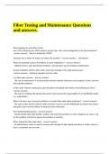 Fiber Testing and Maintenance Questions and answers&period;&period;
