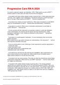 Progressive Care RN A 2024 Exam Review Questions and Answers 100- Pass Graded A&plus;