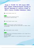 Exam 3&colon; NU185&sol; NU 185 &lpar;Latest 2025&sol; 2026 Update&rpar; Medical-Surgical Nursing II Review&vert; Questions & Answers&vert; Grade A&vert; 100&percnt; Correct &lpar;Verified Solutions&rpar;- Galen