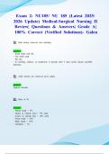 Exam 2&colon; NU185&sol; NU 185 &lpar;Latest 2025&sol; 2026 Update&rpar; Medical-Surgical Nursing II Review&vert; Questions & Answers&vert; Grade A&vert; 100&percnt; Correct &lpar;Verified Solutions&rpar;- Galen