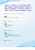 Exam 1&colon; NU185&sol; NU 185 &lpar;Latest 2025&sol; 2026 Update&rpar; Medical-Surgical Nursing II Review&vert; Questions & Answers&vert; Grade A&vert; 100&percnt; Correct &lpar;Verified Solutions&rpar;- Galen