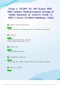 Exam 1&colon; NU185&sol; NU 185 &lpar;Latest 2025&sol; 2026 Update&rpar; Medical-Surgical Nursing II Guide&vert; Questions & Answers&vert; Grade A&vert; 100&percnt; Correct &lpar;Verified Solutions&rpar;- Galen