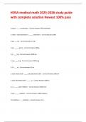 HOSA medical math 2025-2026 study guide with complete solution Newest 100&percnt; pass