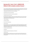 Nursing 138 - Exam 1 Part 1&comma; 00000 N138 Midterm With complete solution Newest