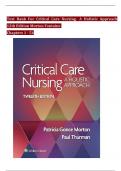 Test Bank For Critical Care Nursing- A Holistic Approach  12th Edition Morton Fontaine   Chapters 1 - 56