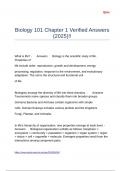 Biology 101 Chapter 1 Verified Answers &lpar;2025&rpar;&excl;&excl;