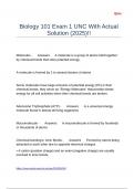 Biology 101 Exam 1 UNC With Actual Solution &lpar;2025&rpar;&excl;&excl;