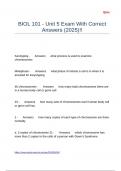 BIOL 101 - Unit 5 Exam With Correct Answers &lpar;2025&rpar;&excl;&excl;