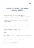 Biology 101- Exam 3 With Actual Solution &lpar;2025&rpar;&excl;&excl;