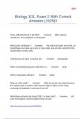 Biology 101&comma; Exam 2 With Correct Answers &lpar;2025&rpar;&excl;&excl;