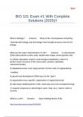 BIO 101 Exam -1 With Complete Solutions &lpar;2025&rpar;&excl;&excl;