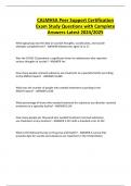 CALMHSA Peer Support Certification Exam Study Questions with Complete Answers-Latest 2024&sol;2025
