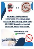 BSW2602 Assignment 2 &lpar;COMPLETE ANSWERS&rpar; 2025 &lpar;192465 &rpar; - DUE 21 July 2025