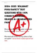2025 Walmart  Food&sol;SaFety teSt  QueStionS With 100&percnt;  CorreCt anSWerS  graded a&plus; guaranteed  PaSS   