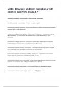 Motor Control&colon; Midterm questions with verified answers graded A&plus;