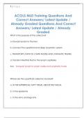 ACOLS MLD Training Questions And  Correct Answers&sol; Latest Update &sol;  Already Graded Questions And Correct  Answers&sol; Latest Update &sol; Already  Graded