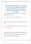 EFD TRAINING Questions And Correct  Answers&sol; Latest Update &sol; Already  Graded Questions And Correct  Answers&sol; Latest Update &sol; Already  Graded