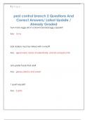 pest control branch 2 Questions And  Correct Answers&sol; Latest Update &sol;  Already Graded