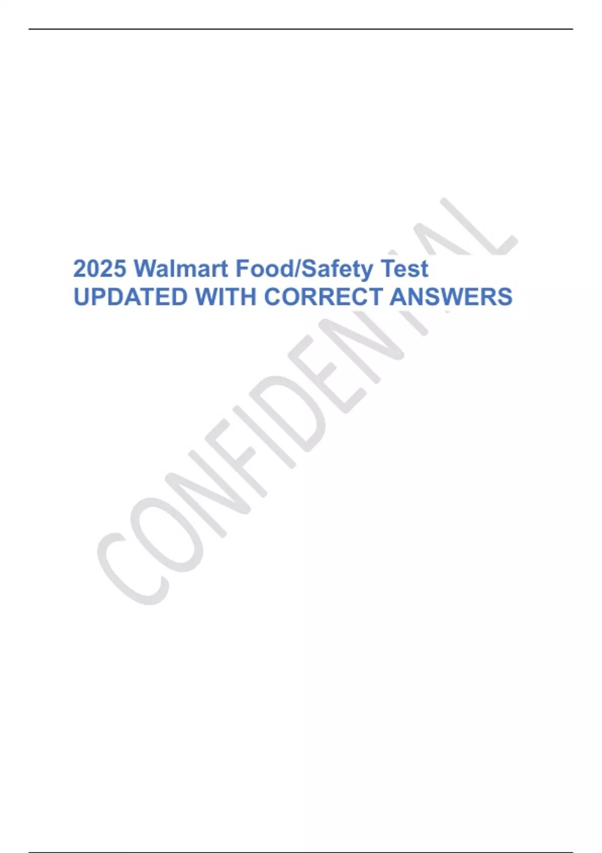 2025 Walmart Food/Safety Test UPDATED WITH CORRECT ANSWERS - 2025 ...