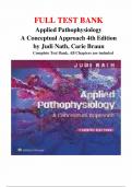 Test bank for applied pathophysiology a conceptual approach 4th edition judi nath chapter 1 20 complete guide newest version