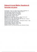 Edexcel A-Level Maths Equations & formulae not given Exam 2025&sol;2026 Questions With Completed & Verified Solutions&period;