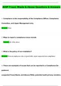 AHIP Fraud&comma; Waste&comma; and Abuse Exam &lpar;Latest 2025 &sol; 2026 Update&rpar; Questions and Verified Answers &vert; 100&percnt; Correct &vert; Grade A&plus;