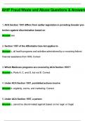 AHIP Fraud Waste and Abuse &lpar;FWA&rpar; Exam &lpar;Latest 2025 &sol; 2026 Update&rpar; Questions and Verified Answers &vert; 100&percnt; Correct &vert; Grade A&plus;