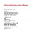 Maths Trig Identities A-Level Edexcel Exam 2025&sol;2026 Questions With Completed & Verified Solutions&period;