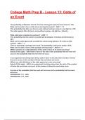 College Math Prep B - Lesson 13&colon; Odds of an Event Exam 2025&sol;2026 Questions With Completed & Verified Solutions&period;